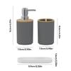 Ensemble de salle de bain en bois de bambou: Comprend Bouteilles, Brosse de Toilette, Porte-Brosse à Dents, Poubelle - 3 Pièces.