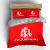 Red Champions Trophy Bedding Set Bedding Duvet Cover Set Duvet Cover Pillowcases Home Decor (1 * Duvet Cover 2 * Pillowcases, Without Duvet Insert)