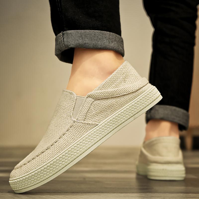Mode Männer Espadrilles Atmungsaktive Flache Leinwand Turnschuhe Sommer Wanderschuhe Männer Casual Faulenzer Leinen Schuhe Bequem Leichte