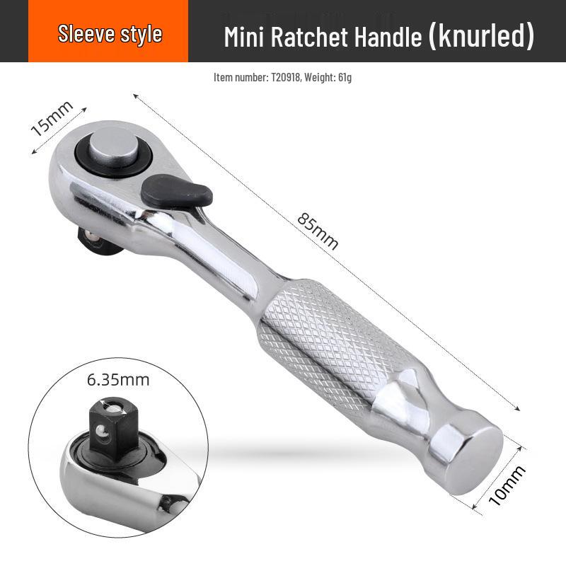 Compact Dual-Head Ratchet Wrench with Quick-Release Screwdriver Function
