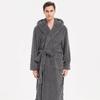 Herfst Winter Heren Warm Badjas Pyjama Koppel Badjas Shu Katoen Fluweel Jacquard Met Capuchon Verdikt Koppel Badjas Huispak
