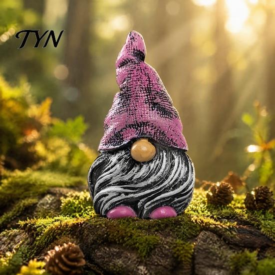 Colorful Yard Decor Hat Gnome Resin Statue, Faceless Dwarf Figurine with Wrinkled Hat, Cute Gnomes Waterproof Garden Ornament, Indoor Tabletop