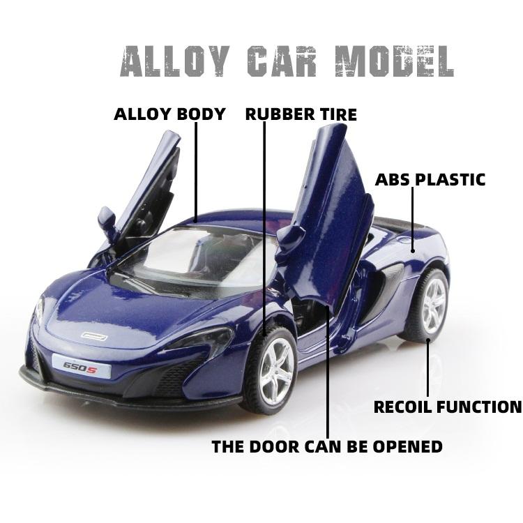 5 Inch Metal Car Simulation Exquisite Diecast & Toy Vehicle McLaren 650S Supercar RMZ City 1:36 Alloy Model Gifts For Children