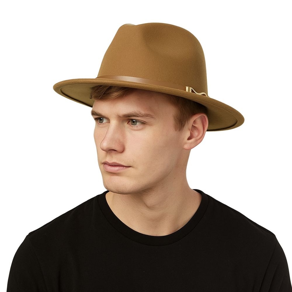 Wide Brim Jazz Hat Adjustable Panama Cap Fashion Felt Fedora Hats Unisex