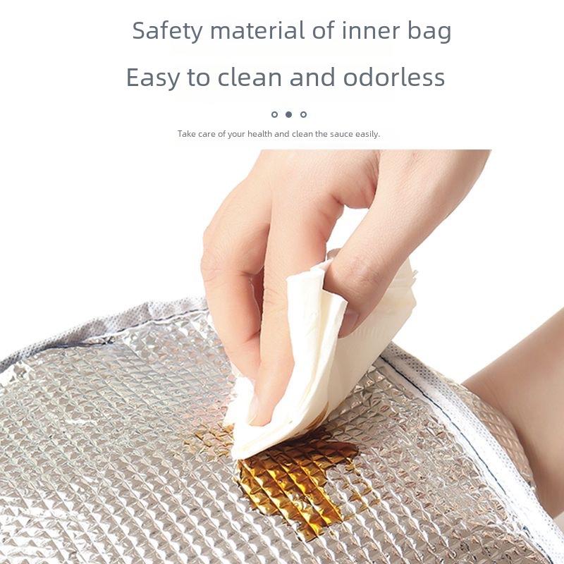 Insulated Waterproof Student Lunch Bag - Thickened Aluminum Foil Handbag