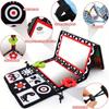Foldable Baby Floor Mirror Soft Fabric Play Mat Double Sided Tummy Time Activity Mirror for Infant Development and Sensory Stimulation