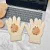 Cute Capybara Gloves Plush Coral Fleece Cold-Proof Gloves Five-Finger Gloves Student Winter Warmer Gloves Girly Christmas Gifts