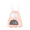 New Cartoon Rabbit Colorful Night Light Children LCD Digital Electronic Silicone Charging Creative Table Alarm Clock