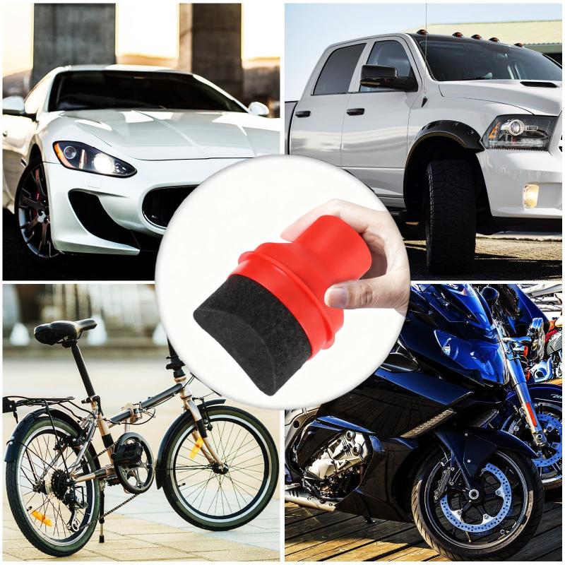 Car Tire Waxing Sponge Car Wax Applicator Pad With Lid Curved Shaped Easy Waxing Tire Sponge Tire Cleaning Tools Detailing Brush