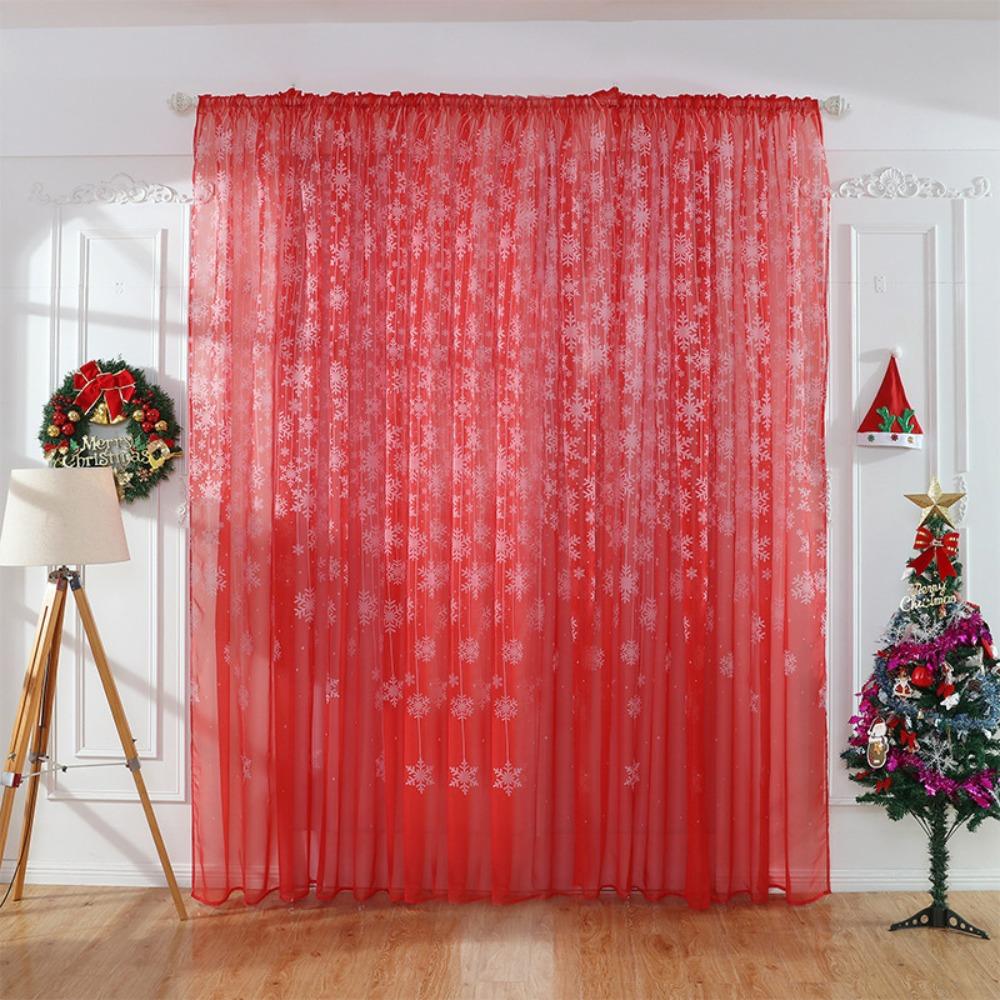 Durchscheinende Schneeflocken Voilegardinen Romantische Transparente Gardine Tüllgardine Wohnzimmer