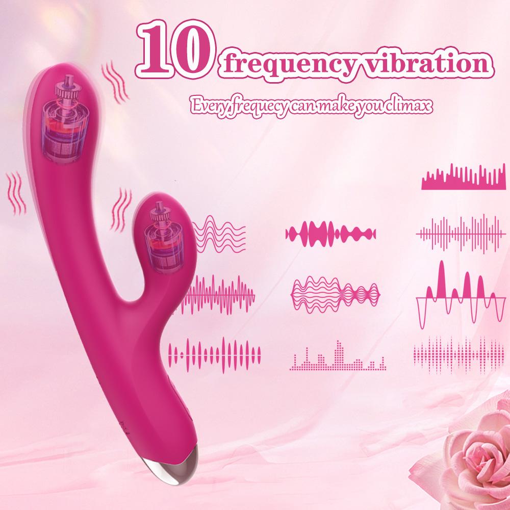 Rabbit Vibrator for Women Clitoris Stimulator Silicone G-spot Powerful 2 in 1 Dildo Female Masturbation Waterproof Sex Toys Adult Goods Insert Dildo