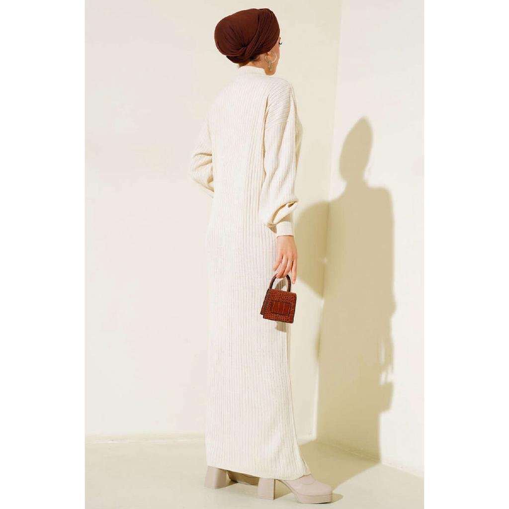 15900 Length Hijab Knitwear Dress - Black