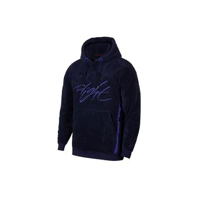 Męska bluza sportowa z kapturem Air Flight z ciepłą podszewką z polaru, dwukolorowa, niebieska AH6251-416