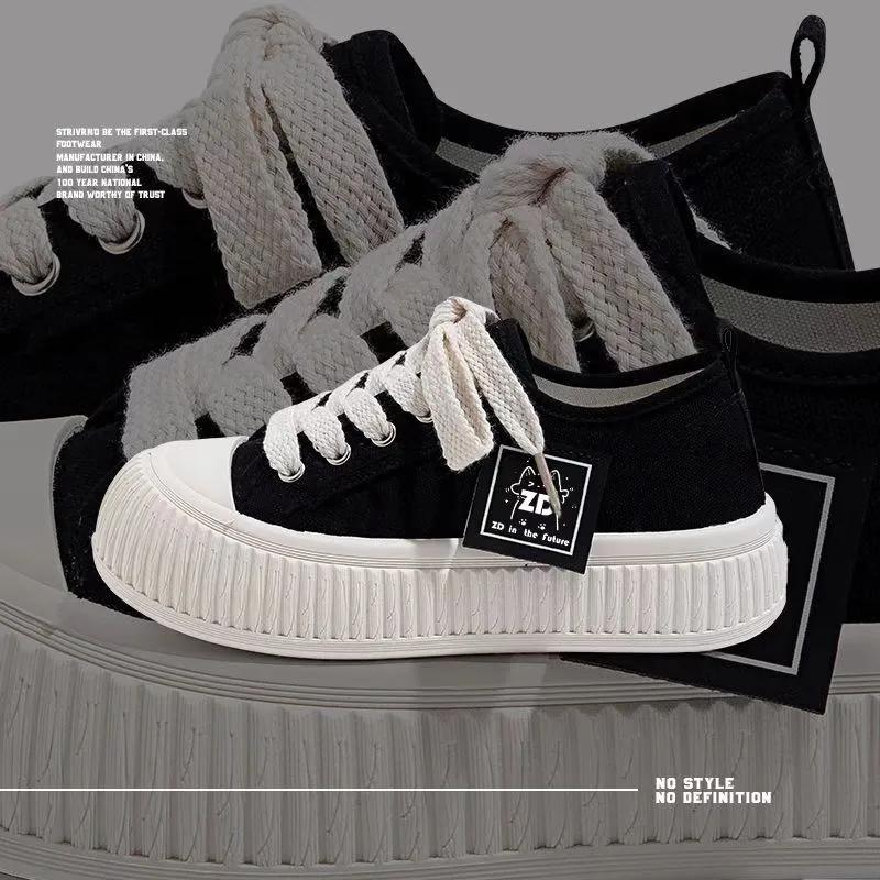 Módní tenisky Dámské boty pro ženu Boty na silné podrážce Plátěné boty 2025 Nový trend Dámské prodyšné bílé tenisky Studentské ležérní plátěnky