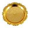Artistic Iron Serving Tray Produced as Cake Stand or Fruit Dish with Retro Floral Pattern and Stable Base
