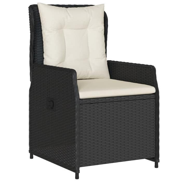 VidaXL Ensemble à manger de jardin coussins 7pcs Noir Résine tressée 3262779
