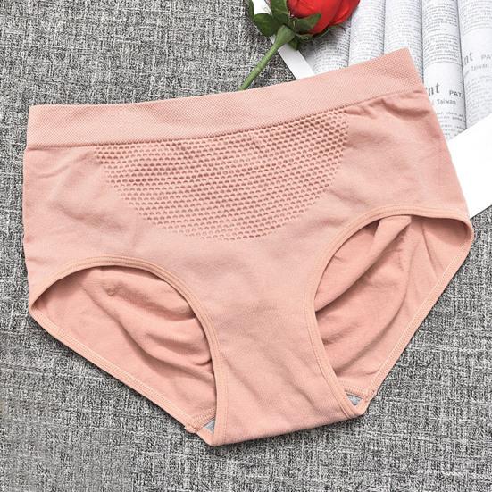 Women Panties Seamless Honey Comb Hole Comfortable Hand-supported Hip Design Panties for Daily Wear