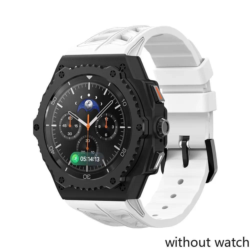 Luxury Mod Kit Alloy Metal Case For Samsung Watch 8 Classic 46mm Rubber Band For Galaxy Watch 8 Classic 46mm Kit Accessories