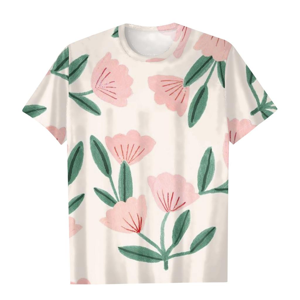 Tricou casual pentru copii, cu mânecă scurtă, imprimat, cu guler rotund, la modă