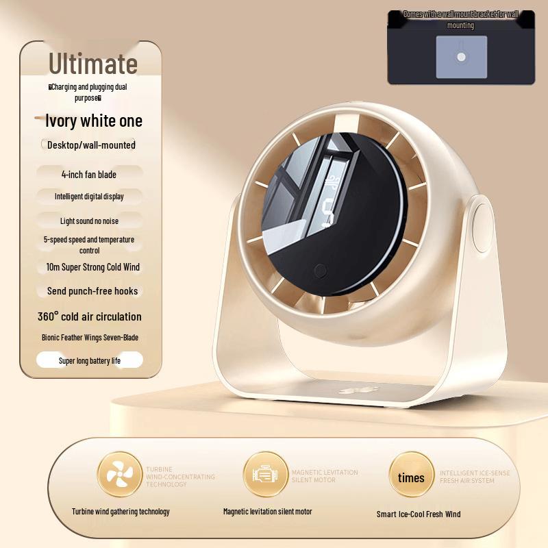 Yabuka 2025 Mini USB Desk & Wall Circulating Fan