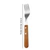 Stainless steel tableware, meal spoon, steak knife, sharp mouth steak three-piece set, wooden handle, spoon set, knife, fork and spoon