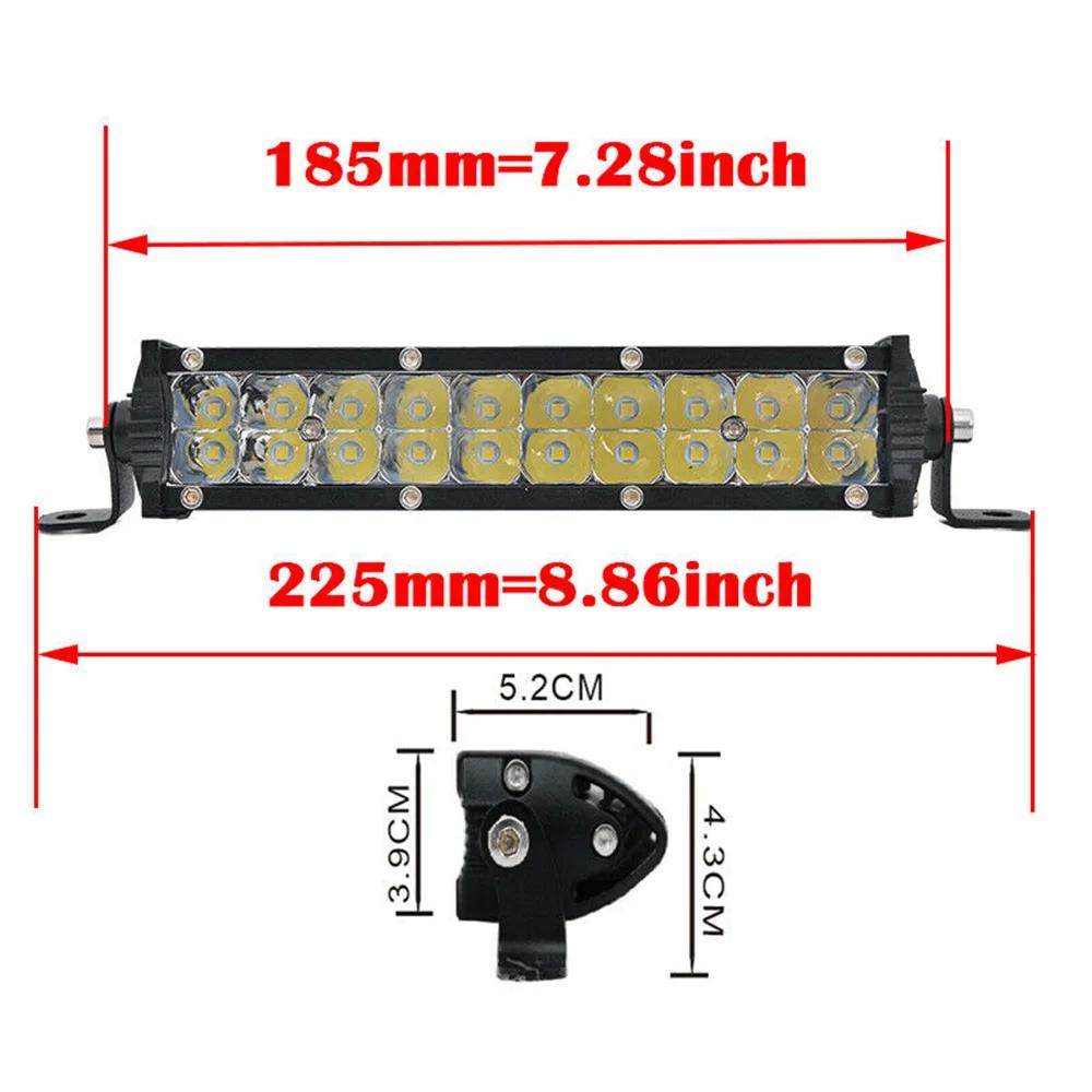 7-Inch Car 4WD Truck LED Work Fog Light Bar Off-Road Driving Lamp 60W DC 9-32V Yellow For ATV SUV For Jeep Truck Boat Bus