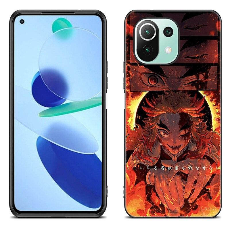Anime Demon Slayer tanjiro Case For Xiaomi Mi 11 Lite NE 11i 10T 11T Pro A2 A3 Lite POCO F3 M3 M4 C31 X3 Pro NFC GT Black Cover