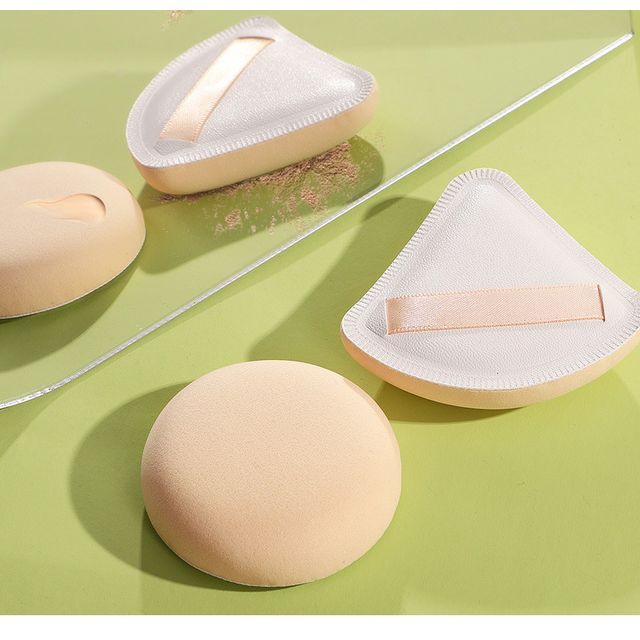 gracienorm - Набор из 2 шт.: Пуховка (различные варианты дизайна) Set Of 2 - Triangle & Circle - Nude