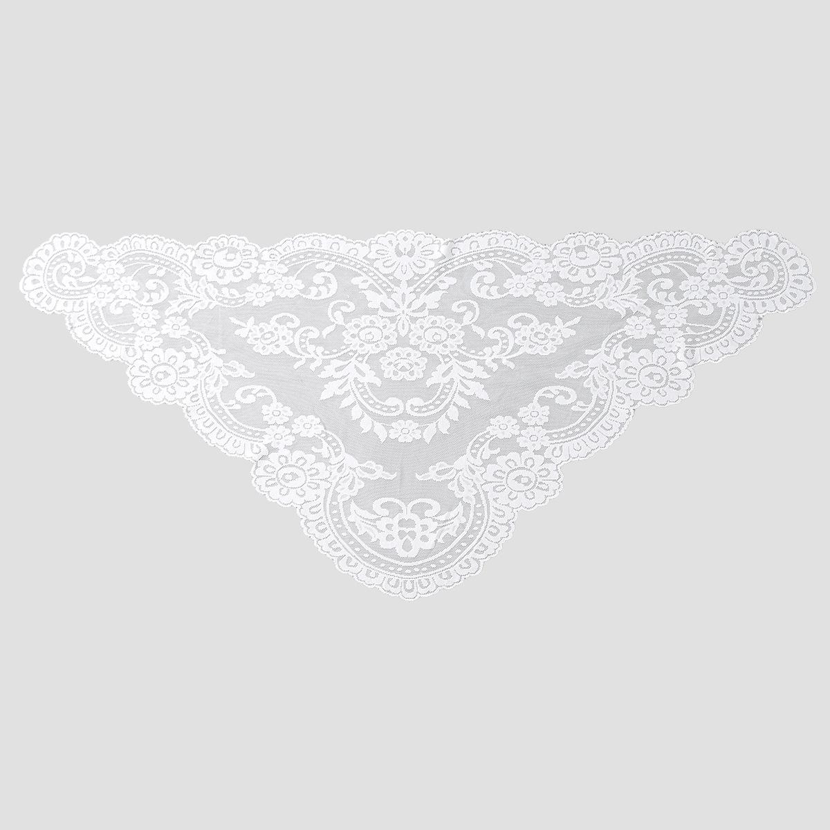 

Flower Embroidery Lace Triangle Scarf for Women Head Covering Muslim Hijab Wedding Shawl Veil Spanish Traditional 172*63cm