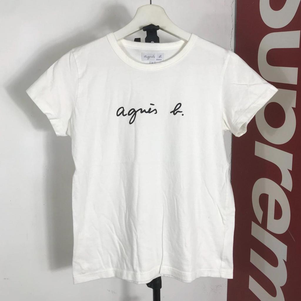 Vintage 90s anges b centre logo / franch designer brand / famous brand / agnes b shortsleeve shirt / french brand size M