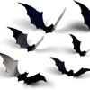 48Pcs Halloween Decorations Indoor 3D Bats Wall Stickers 4 Size For Home Decor, Extra Large Black Scary Bats Window Door Porch Dec