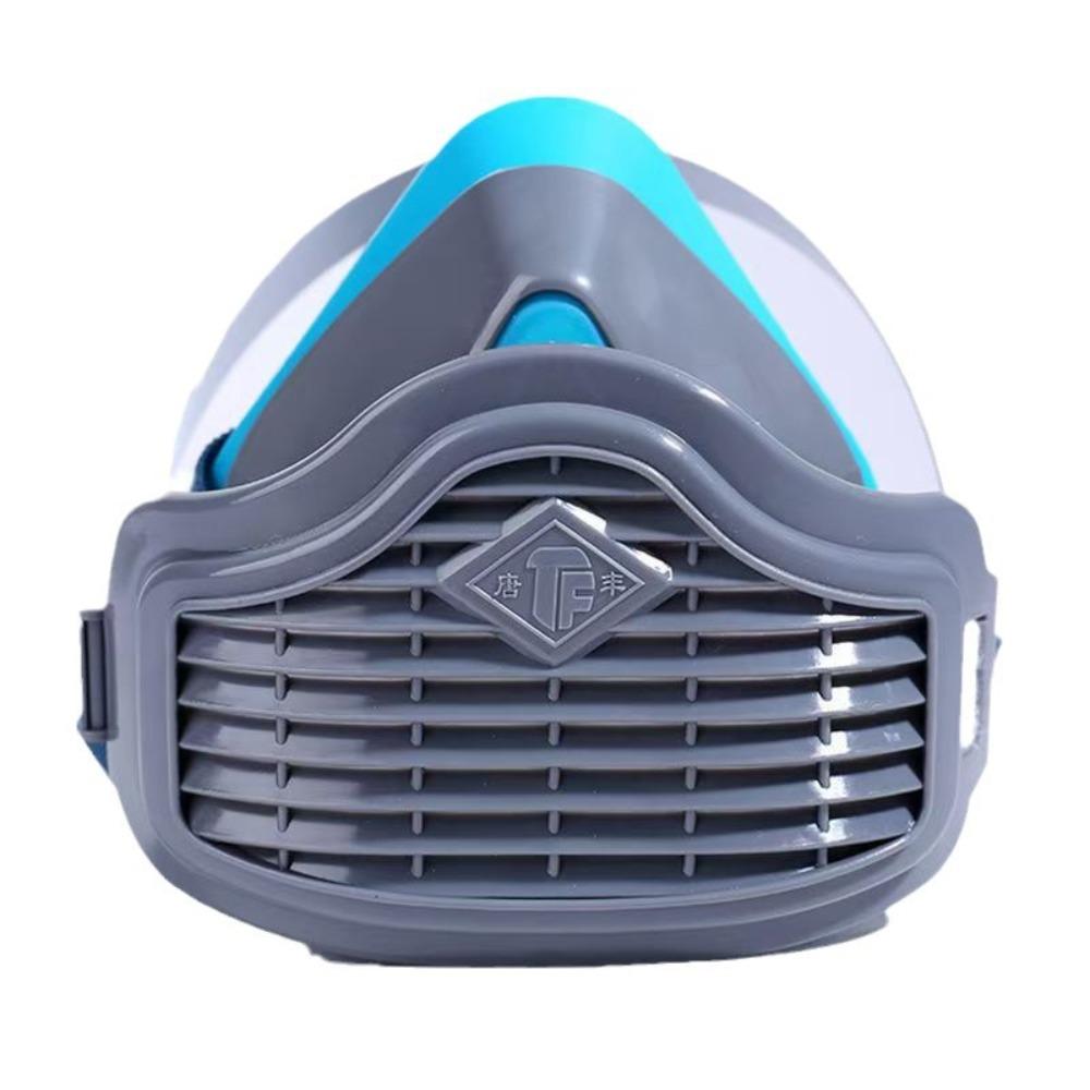 

Silicone Dustproof Half Mask Reusable Replaceable Filter Cotton Dust Face Mask Cleanable Respirator сірий колір