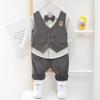 Baby Kinder Kleidung Anzug Geburtstag Hochzeit Party Elegantes Set Baby Junge Freizeitkleidung Gestreiftes Hemd Weste Hose
