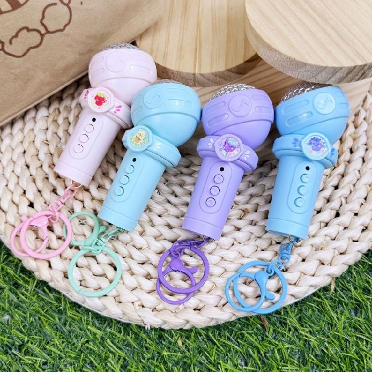 Kids Microphone Keychain Shape Recorder Pendant Reusable Recording Function Compactly Keyring Design Safe ABS Gift Item