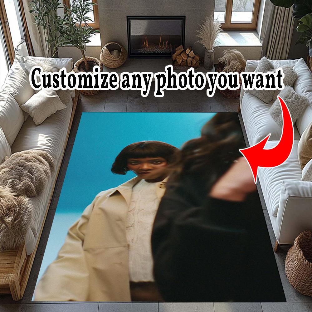 Customize Photo Personalized Image Area Rug Design for Foyer Living Rooms Bedrooms Study Room Anti-slip Rug Office Home Decor Birthday/Christmas Gift