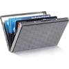 Stealodeal Illusion Black Stainless Steel Front Credit/Debit Rfid Blocking 6 Card Holder