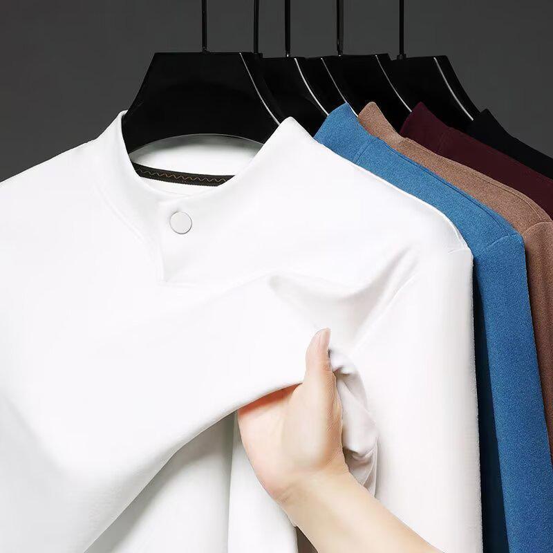 2025 German Velvet Stand Collar Slim-Fit Sweatshirt: Warm, Casual, Long-Sleeve, Solid Color