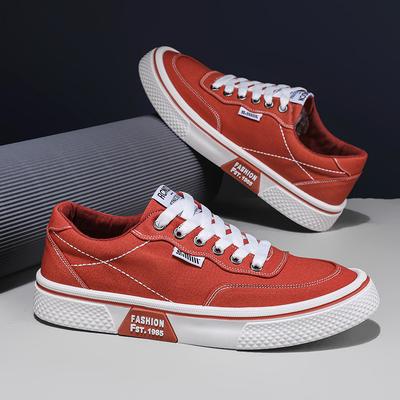 Summer New Canvas Breathable College Wind Board Shoes Low-top Lace-up Youth Daily Leisure Sports Lace-up Men's Shoes