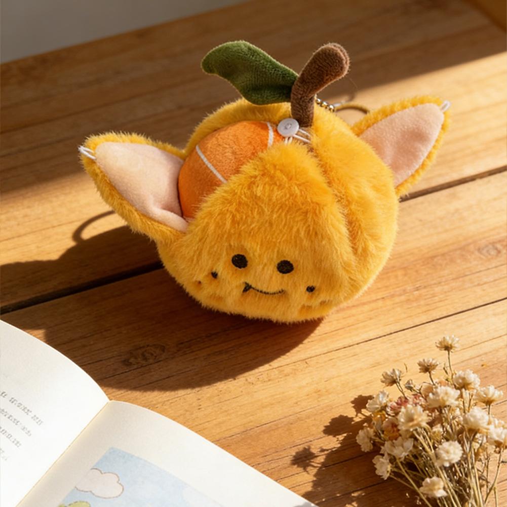 Creative Peelable Orange Fruit Plush Toy Cute Simulation Food Keychain Backpack Pendant Soft Stuffed Doll Birthday Gift Kids
