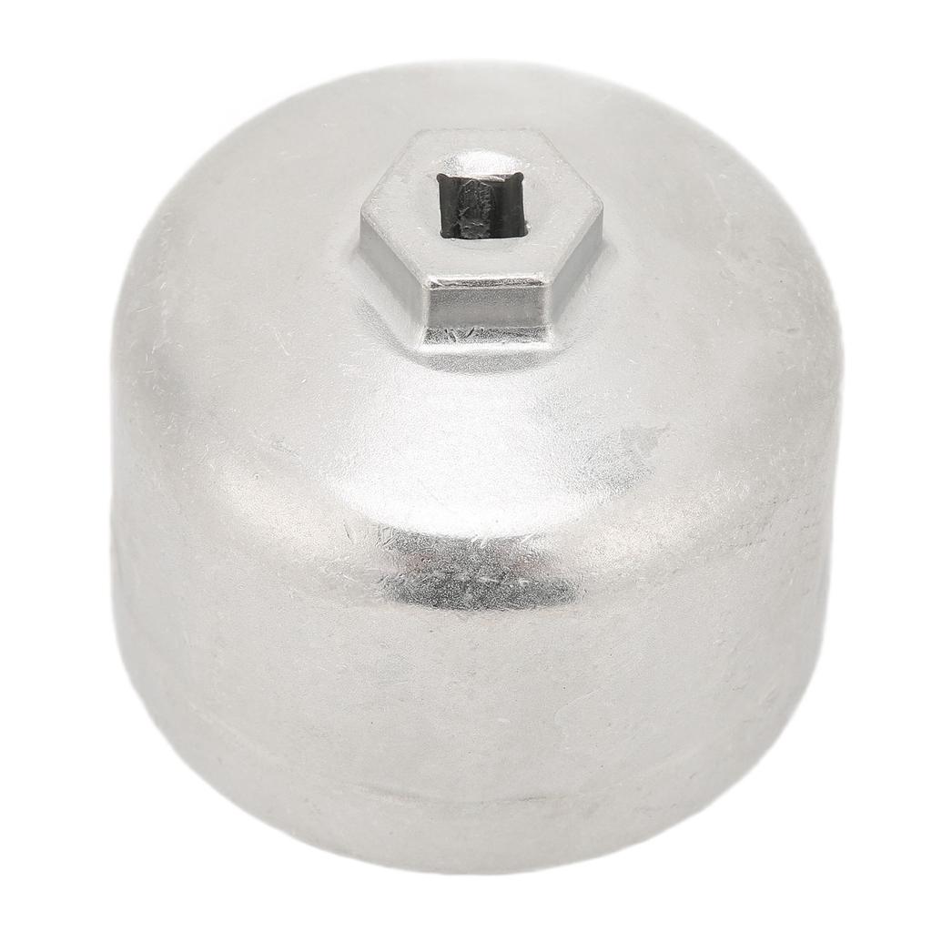 86mm 3.39in Oil Filter Wrench Socket Cap Sliver Heavy Duty Stainless Steel Removal Tool