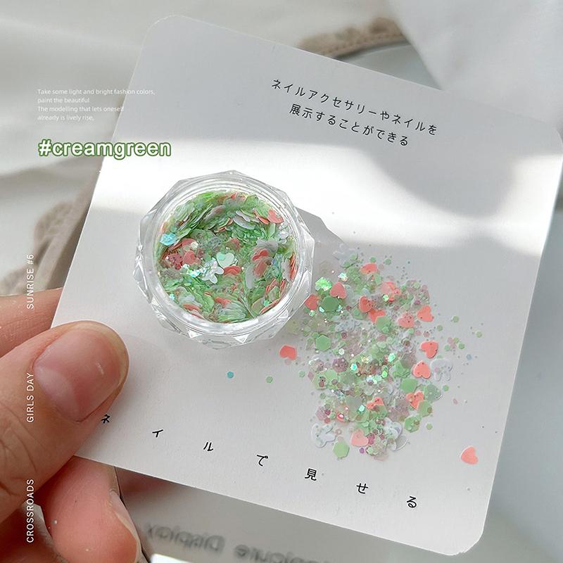 1Box Dopamine Candy Star Nail Sequins Fantasy Macaron Colour Nail Art Decorations Diy Manicure Art Accessories Gift Home Salon
