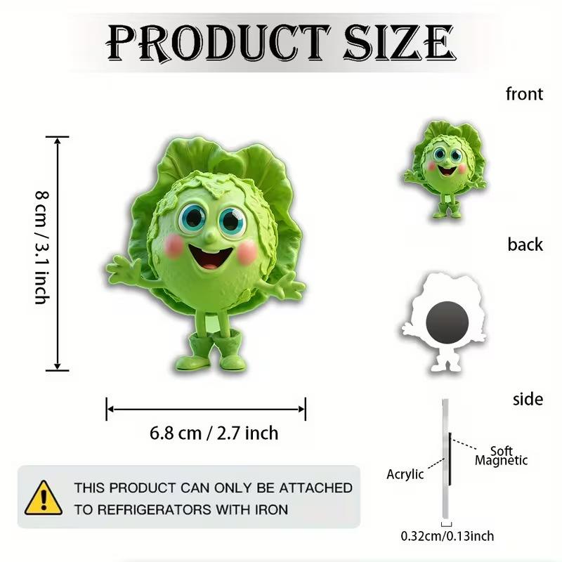 2pcs of 2D Printed Refrigerator Magnet Decoration. The Colors Are Bright and Long-Lasting Without Fading