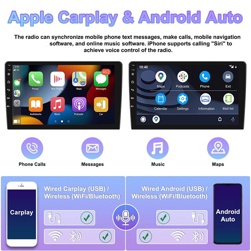 Android 13 Wireless Carplay Android Auto 7/9/10Inch Car Multimedia Player 2 Din Stereo Receiver Rear View Camera Car Accessories
