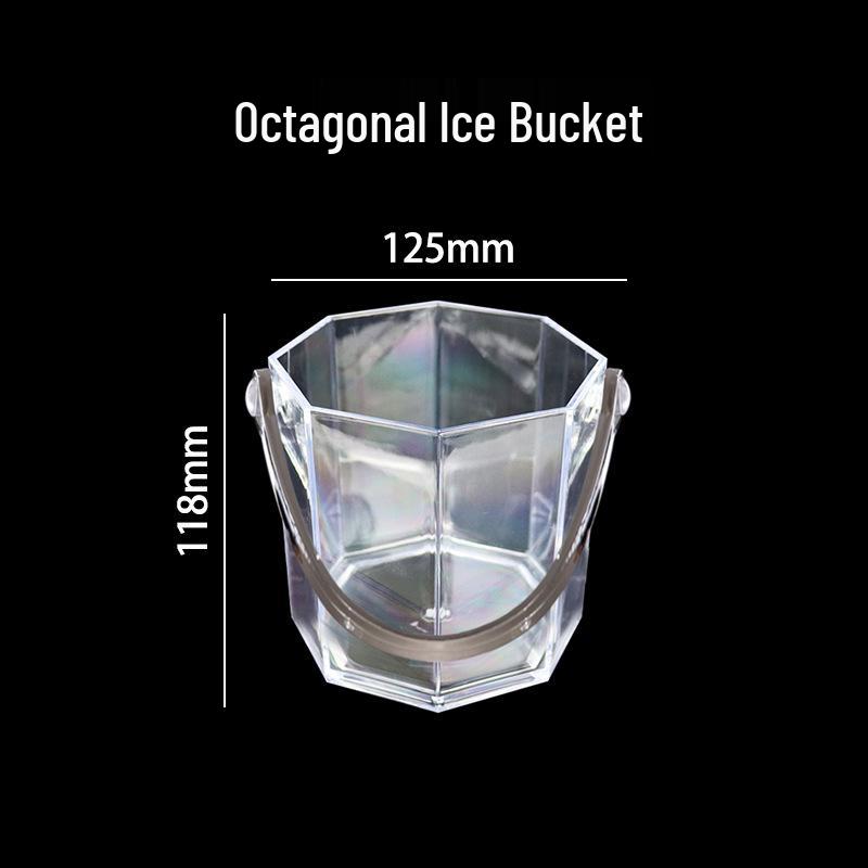 Yuanbao Transparent Plastic Ice Bucket for Wine, Beer, and Champagne - Handheld with Ears