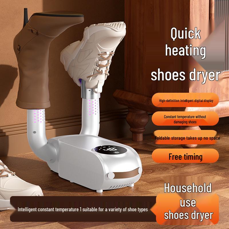 Secador de Sapatos Compacto Inteligente com Temporizador e Design Dobrável