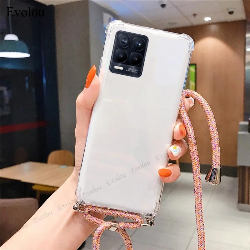 Crossbody Lanyard Case For Tecno Spark 20 Pro Plus 20C 10 9T 8P 7P Transparent Shockproof Soft Silicone Cover For Spark GO 2024