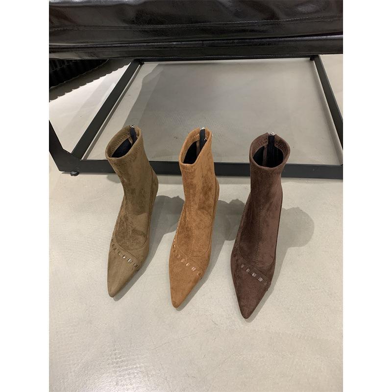 Pointed short boots women's autumn and winter women's boots thin heel boots short boots high heels Martin boots thin boots