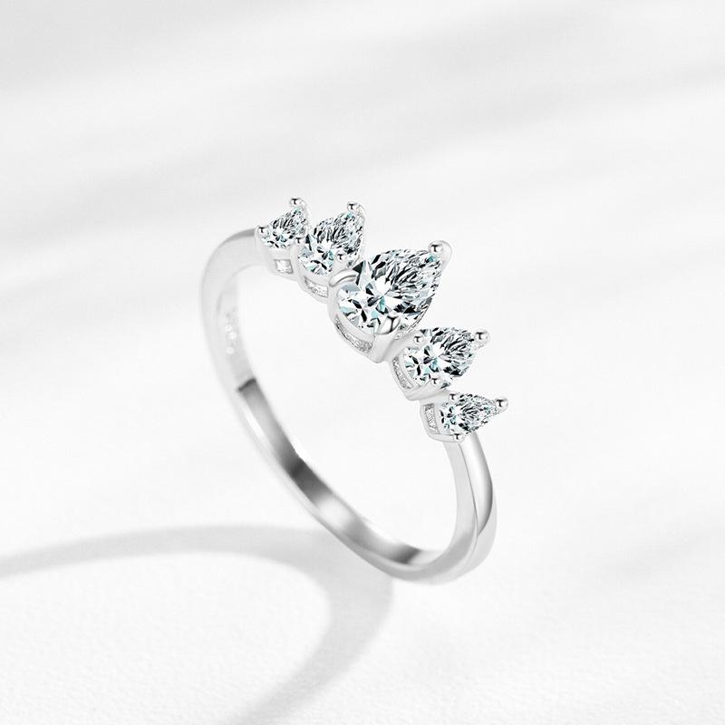 Tancise Classic 925 Sterling Silver  Zircon Ring Ladies Jewelry Wedding Promise Party Gift