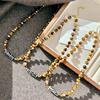 High Matching Retro Maillard Style Natural Tiger Eye Stone Dzi Bead Collarbone Chain Necklace