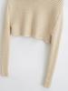Retro High-Neck Thick Knit Sweater – Slimming Ribbed Top for Women
